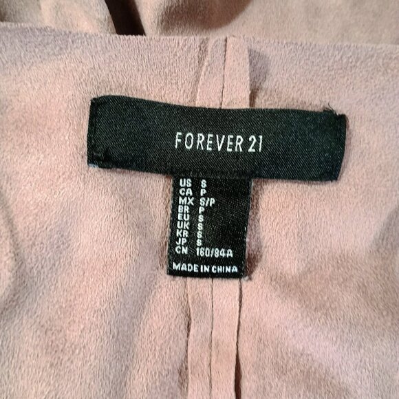 EUC: Forever 21 Sze Small Taupe Faux Suede Waterfall Open-front Cardigan - Picture 3 of 3